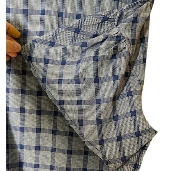 PENDLETON Navy Blue White Windowpane Plaid Boatneck blouse Gift NWT Women's XL - Picture 9 of 9